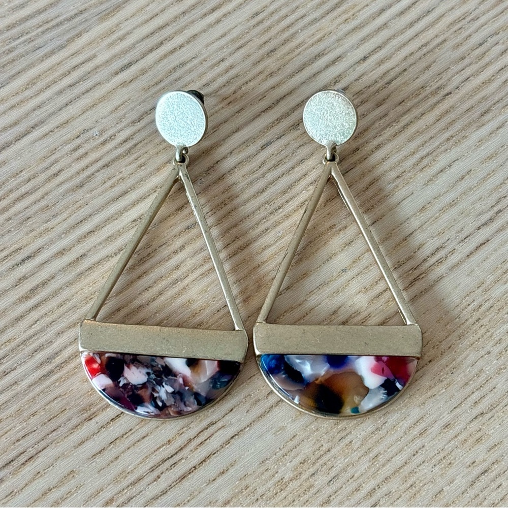 Gold and Multicolor Earrings